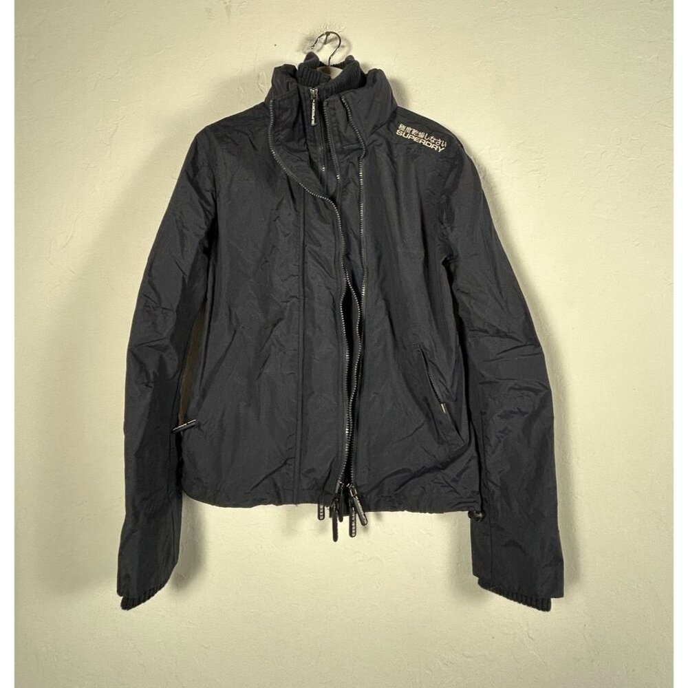 Superdry Japan Windcheater Jacket Women's Size Large Black Outdoor Windbreaker